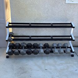 Dumb Rack with Heavier Dumbbells 