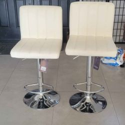 White Adjustable Stools New