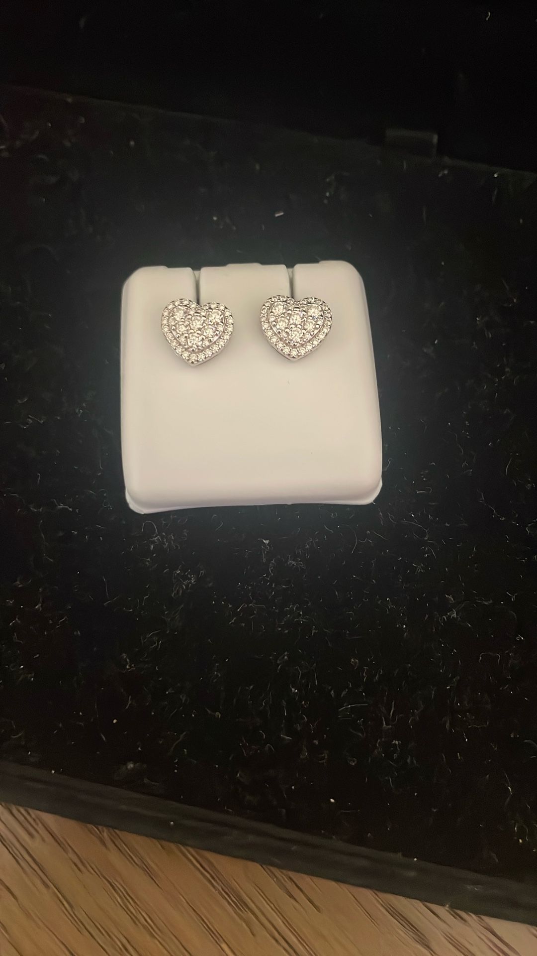Moissanite Heart Earrings
