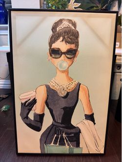 Audrey Hepburn Inspired Framed