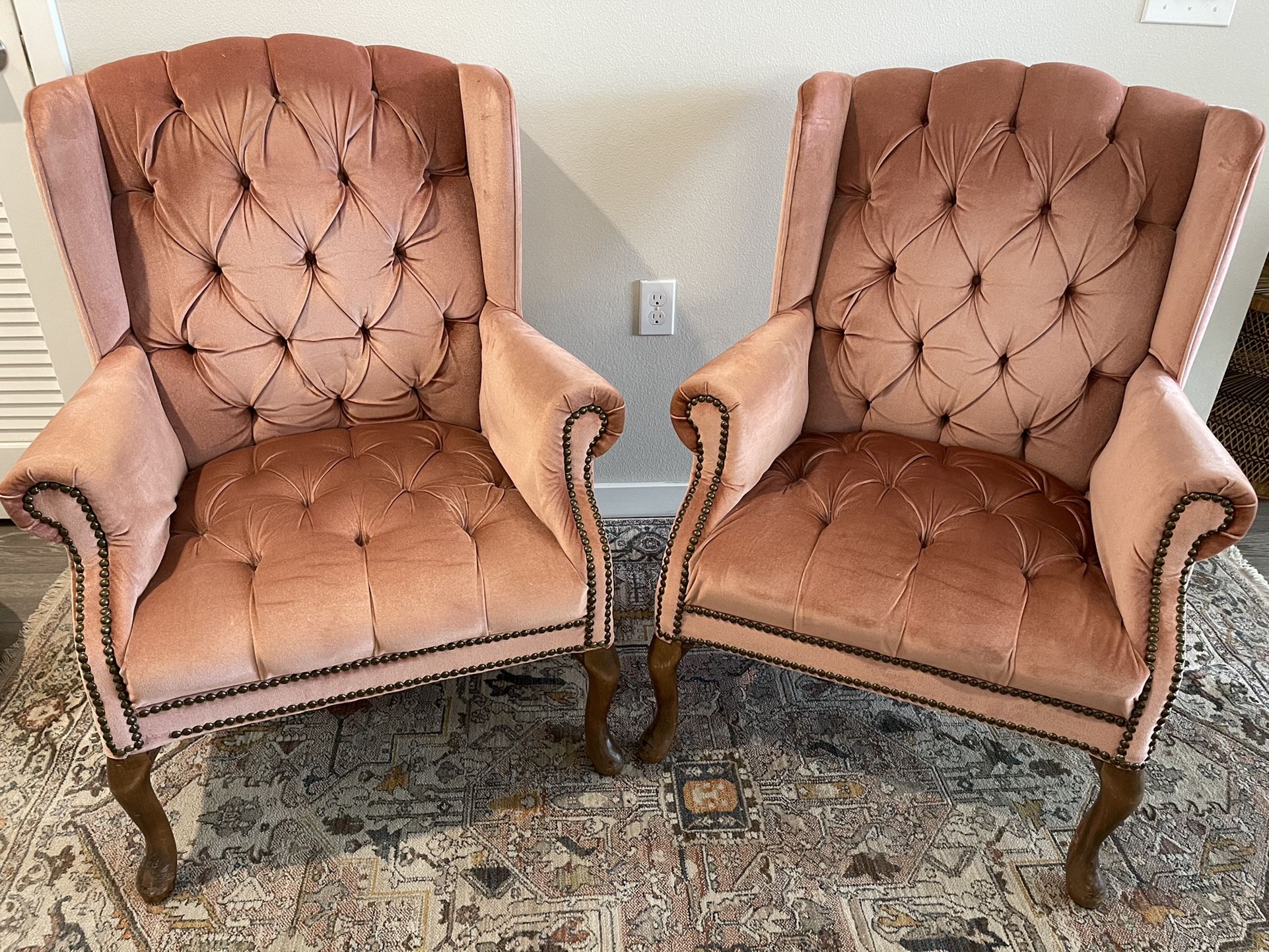 Pink Wingback Chair