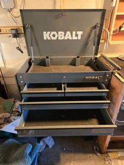 Kobalt Rolling Tool Cart / Tool Chest with Flip Top & Side Tray