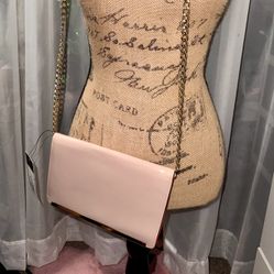 Mossimo Beige Wallet/ Clutch on Chain faux patent leather