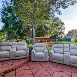 Ashley DuraPella Power Reclining Loveseats And Power Recliner