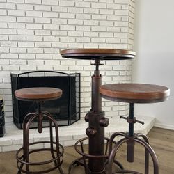 Copper Bar Table And Barstools 