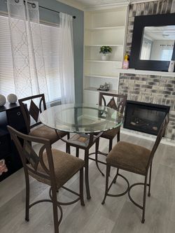 Round Glass matching dinning set
