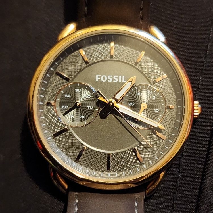 Fossil Womens Tailor ES3913 Multifunction Date Watch Brown Leather Quartz ES3913 Stainless Steel Fossil Tailor Multifunction Watch Fossil  main image 3