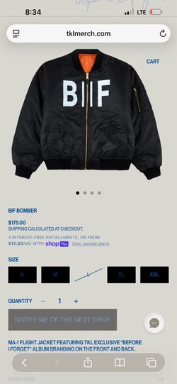 The kid laroi Before I forget bomber jacket size large
