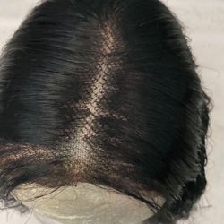 Pre-cut Short 1B Dark Brown Preowned Wavy Lace Wig (see all pictures!)