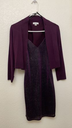 Glitter Purple Dress + Calvin Klein Shaw