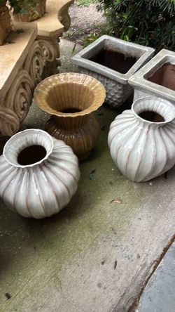 3 large vase planters