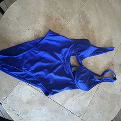 Large Blue Swimsuit, Cross Back 