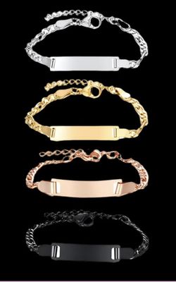 Customizable Baby ID Cuban Link Stainless Steel Bracelet