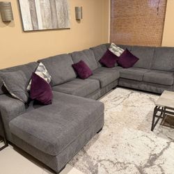 Gray Sectional & Tables For Free