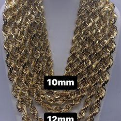 14K Solid 10mm-15mm Diamond Cut Rope Chain. Re-stock . Brand New.