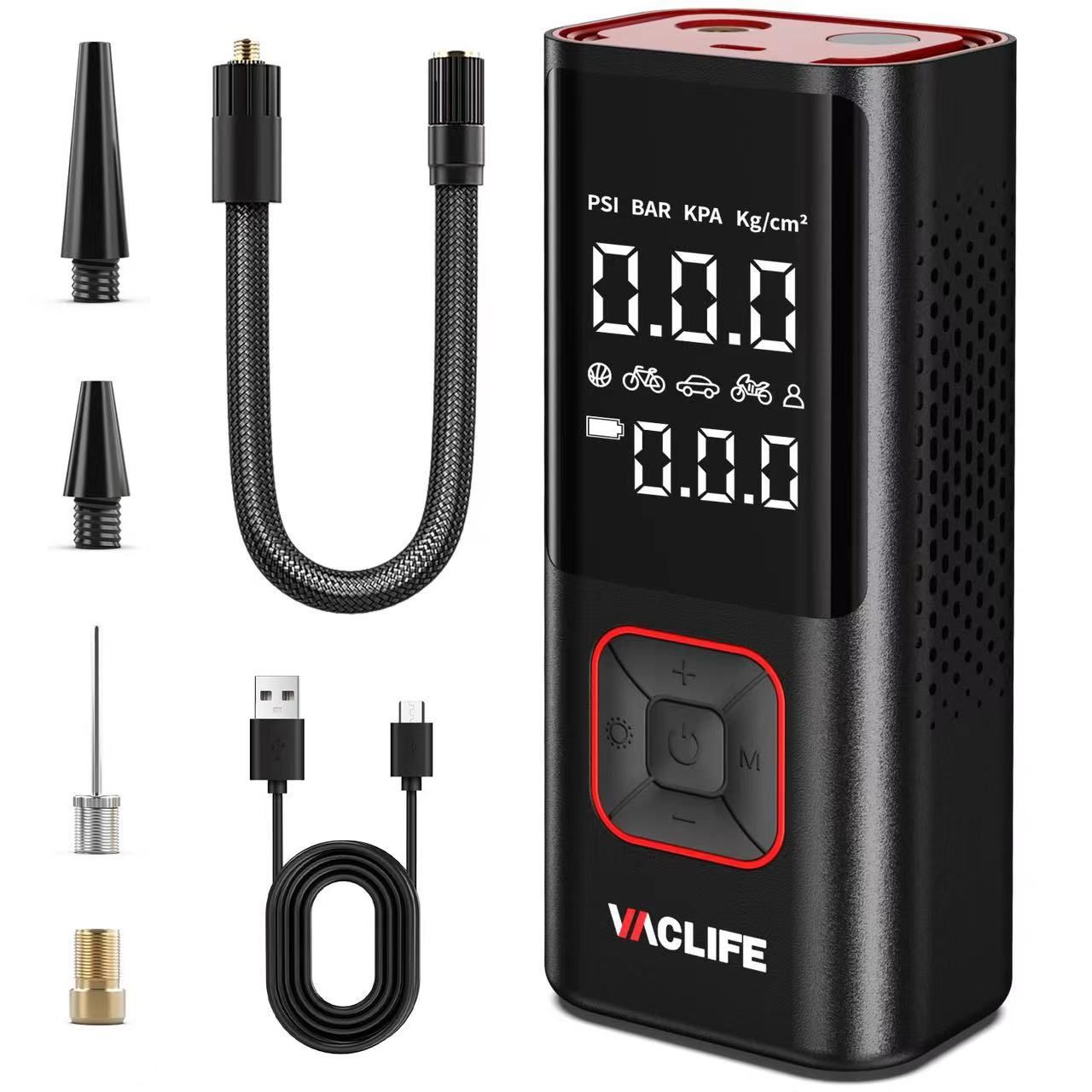 Tire Inflator Portable Air Compressor, Portable Tire Air Pump for Car,DC 12V&20000mAh,4X Faster Inflation,portable bike tire pump with Pressure Gauge