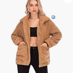 Jackets for Women,Casual Fleece Fuzzy Faux Shearling Warm Winter Oversized Outwear Jackets Shaggy Coat Size Small NEW WITH TAG

Color: Camel
Size: Sma