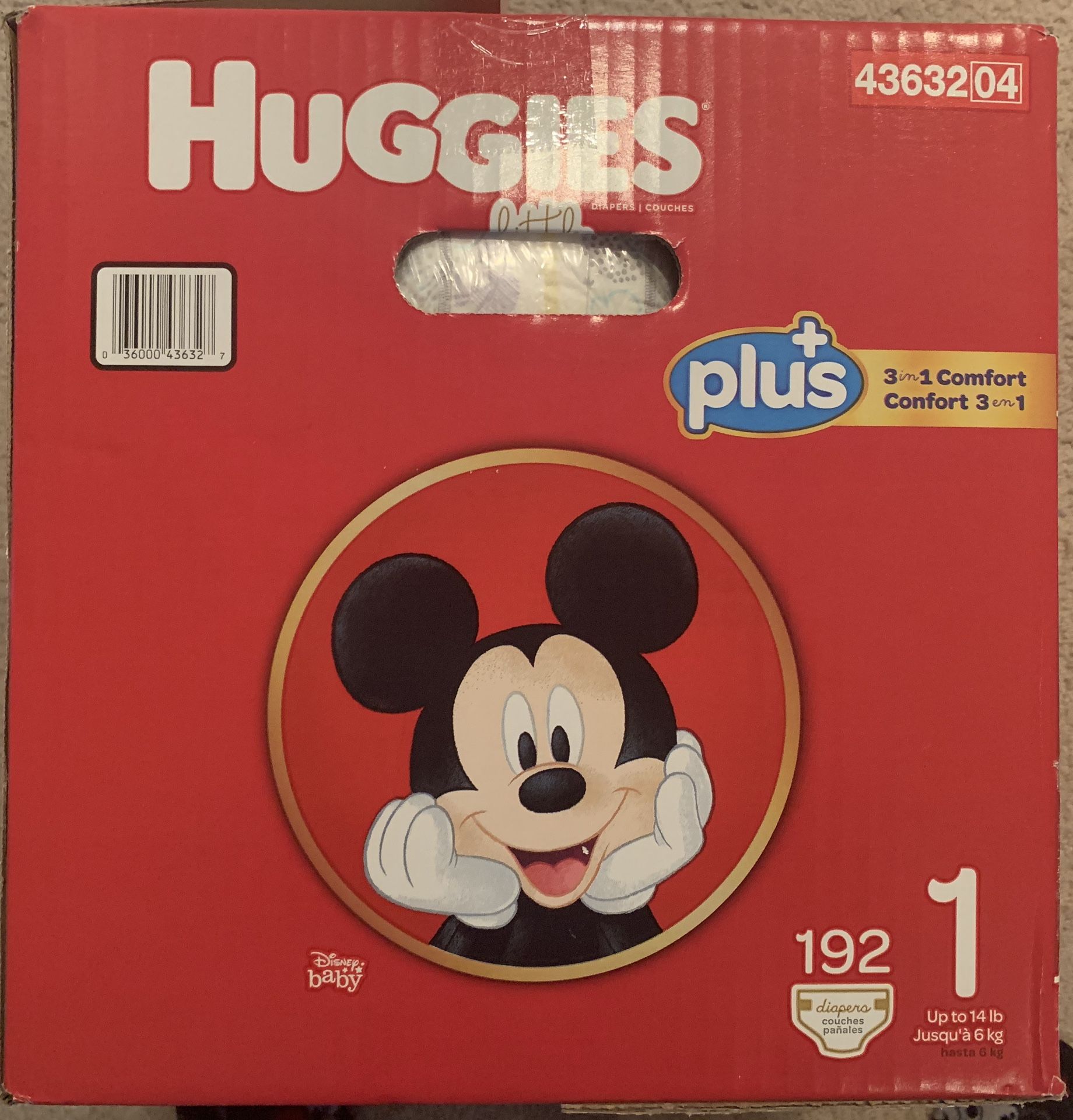 Huggies plus diapers. size 1