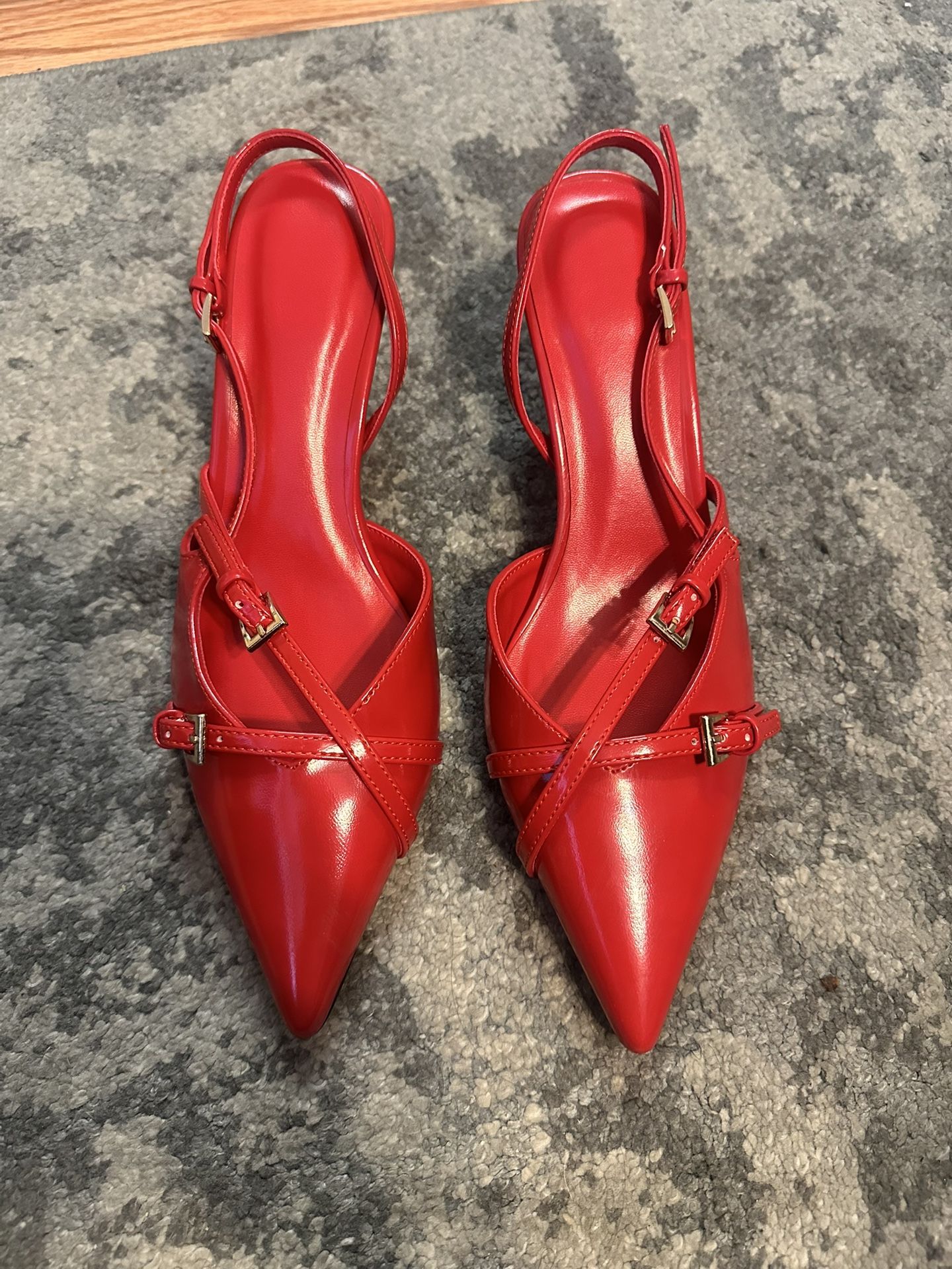 Red Kitten Heels