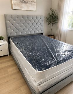 Grey Queen Bed. New