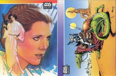 STAR WARS GALAXY ONE 1 1993 TOPPS UNCUT 2-CARD PROMO CARD SHEET