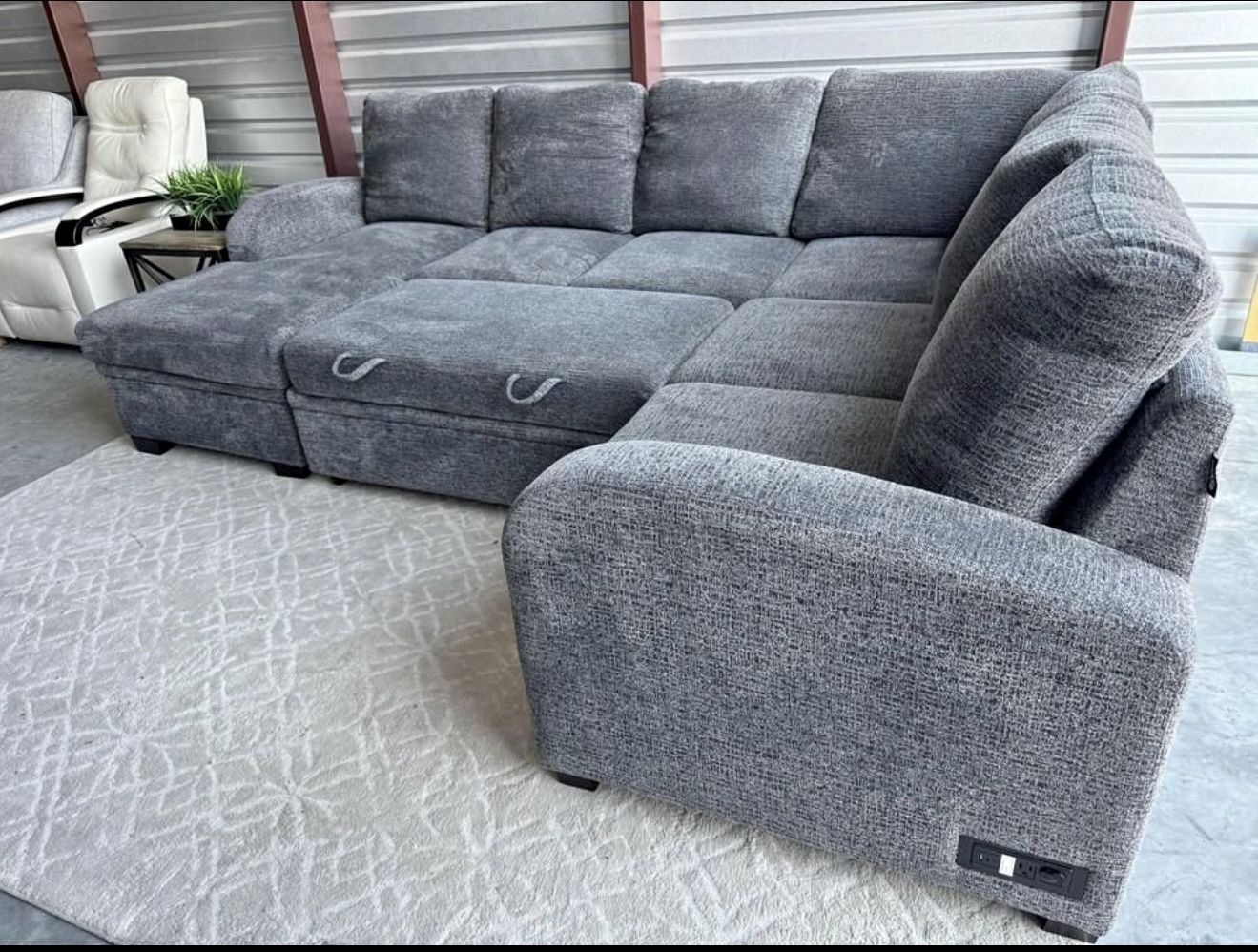 FREE Local Delivery – Coddle Aria 3-Piece Sleeper Sectional w/ Storage Chaise – Gray (New)