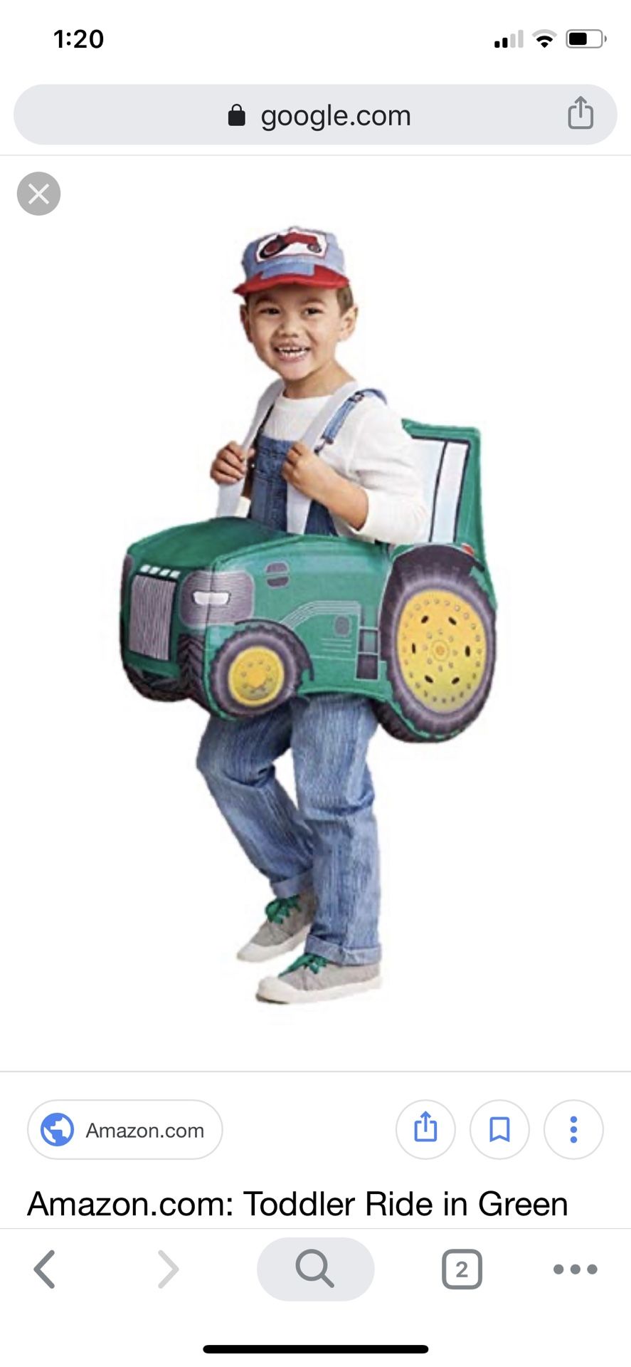 Toddler tractor costume