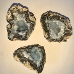Set Of 3 Druzy Geode Crystals 