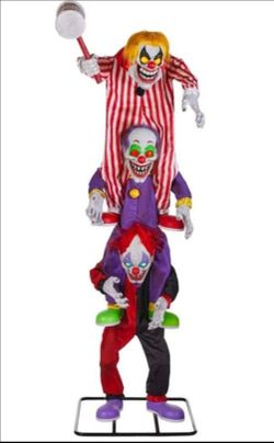 7.5 ft. Animated LED Trickster Trio Stack Halloween
