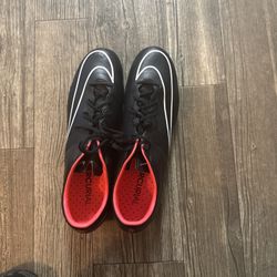 Nike Mercurial Youth Soccer Cleats Black with Yellow Studs Football Shoes 12