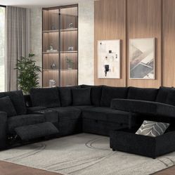 Hunter Black Sectional Bluetooth & Pull Out Bed 🔥😜🥰🚛