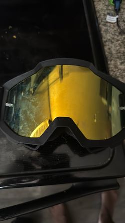 Motocross Goggles with Gold Mirror Lens