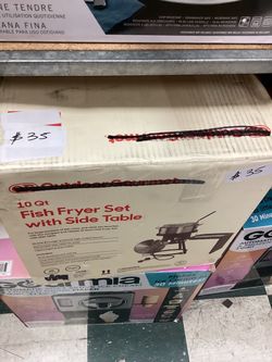 Outdoor Gourmet 10 Qt Fish Fryer Set with Side Table