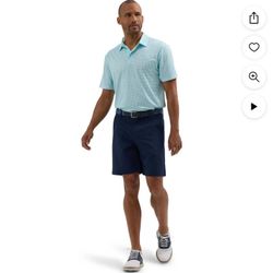 lee® men's golf series flat front chino short color peacoat size 30