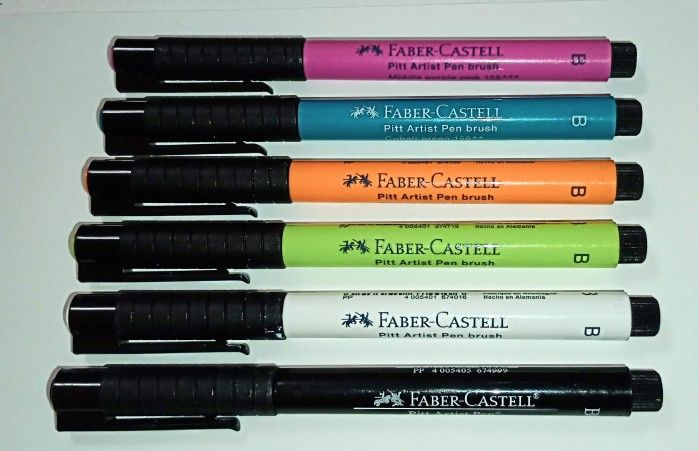 Faber-Castell Pitt Artist Brush Pens, 6 Ct