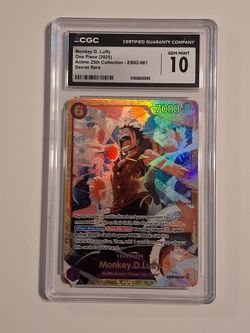 2025 One Piece Anime 25th Collection SEC Monkey D. Luffy EB02-061 CGC 10 GEM MINT