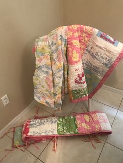 Pottery Barn Hawaiian Crib Set 3 piece
