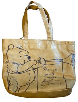 Disney Store Winnie the Pooh Faux Leather Tote Bag & Matching Zipper Pouch