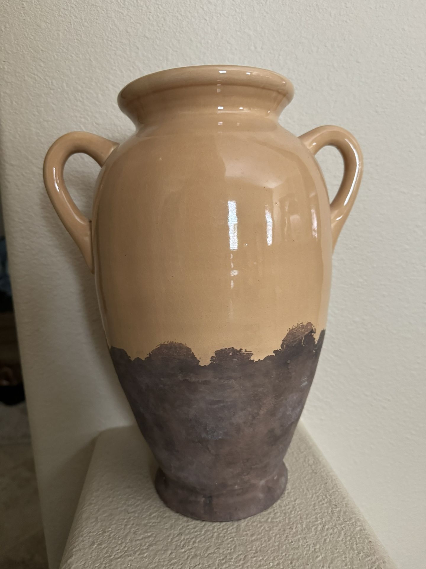 Southern Living At Home Glazed Golden Yellow Tuscany Vase