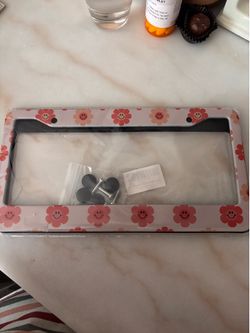 Floral license plate