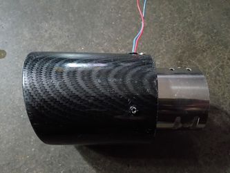 Universal Car Modified LED Luminous Exhaust Muffler Tip Tail Pipe Carbon Fiber