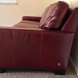 Red Leather Sofa