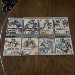 PS3  Madden 07,08,09,10,11,12,13, and 25.