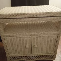 Wicker Rotated TV Stand With Storage