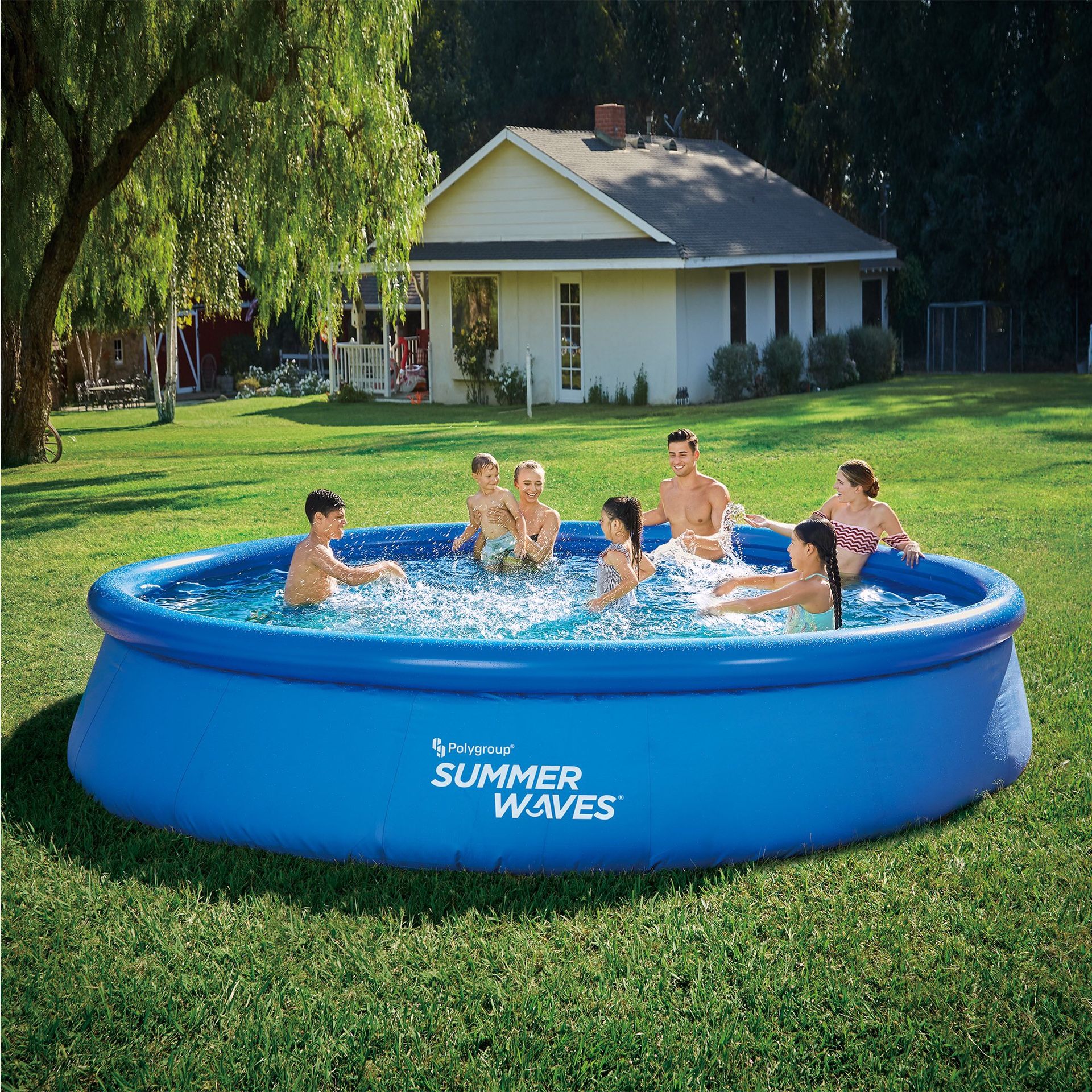 Summer Waves 15-Foot Quick Set Ring Pool with 600 GPH Filter Pump! Great Summer Fun for the Family!