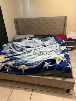King bed frame and mattress