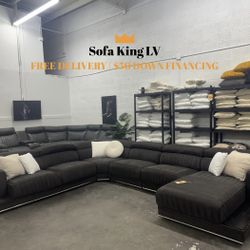 Free Delivery* Like New Dark Gray Sectional Sofa! 