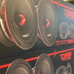 DS18 PRO-X6.4BM Loudspeaker - Pair of 6.5", Midrange, Red Aluminum Bullet, 500W Max, 250W RMS, 4 Ohms - Premium Quality Audio Door Speakers for Car or