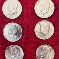 (6) Kennedy Silver coins $100.00 CASH, TEXT FOR PRICES.