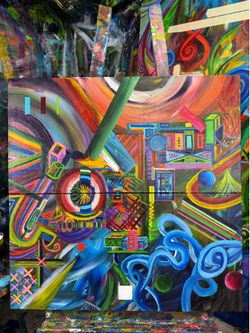 hand painted abstract art